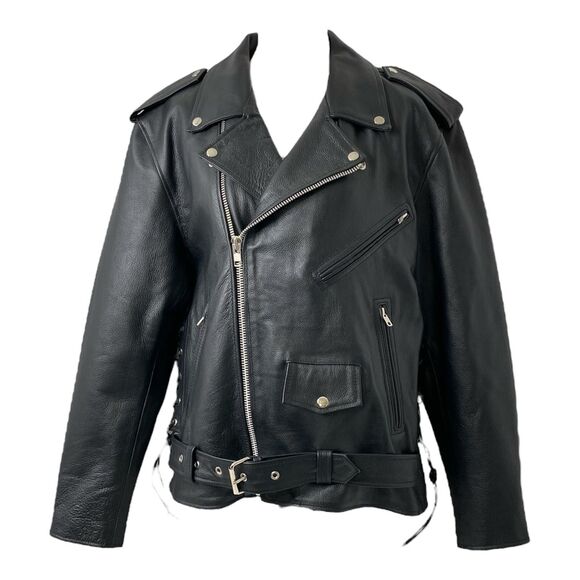Men’s XL Leather Biker Jacket Milwaukee Leather Classic Brando Premium Black - Picture 1 of 16
